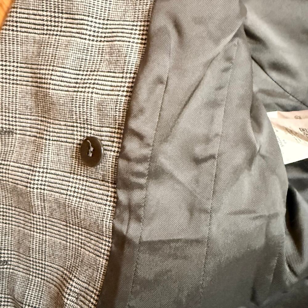 Emporio Armani Double Breasted Plaid Prince of Wales Gray Blazer Notched Lapel - Picture 11 of 13